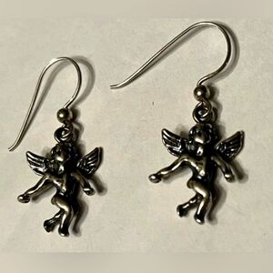 Vintage - Beautiful Sterling Silver Angel Earrings